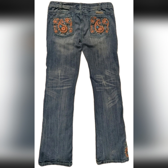 Cowgirl Tuff Company Womens 33x35 (37x35) Wild Paisley Embroidered Jeans - Picture 9 of 13